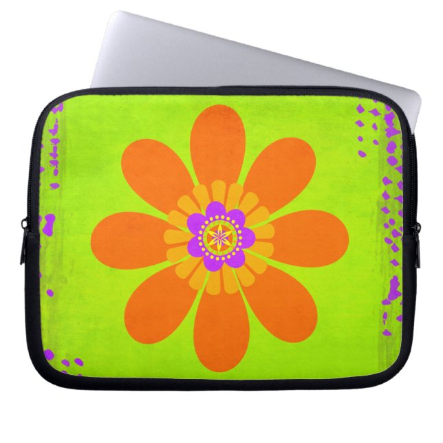 Hippie Flower Laptop Sleeve (Voorkant)