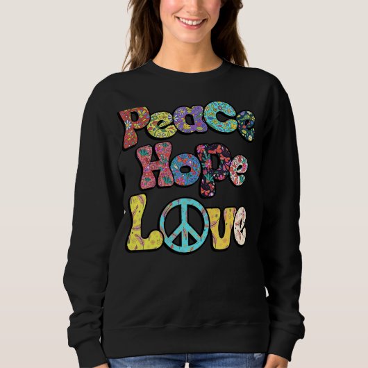 Hippie Flower Peace Love Happy Soul 4 Trui (Voorkant)