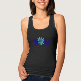Hippie Flower Peace Sign Aqua Paarse Tanktop