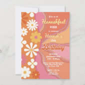 Hippie Flower Power 70s 60s Birthday Party Kaart (Voorkant)