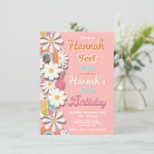 Hippie Flower Power 70s 60s Birthday Party Kaart (Staand voorkant)