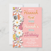 Hippie Flower Power 70s 60s Birthday Party Kaart (Voorkant)