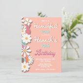 Hippie Flower Power 70s 60s Birthday Party Kaart (Staand voorkant)