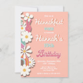 Hippie Flower Power 70s 60s Birthday Party Kaart (Voorkant)