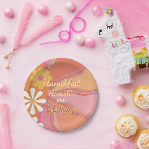 Hippie Flower Power 70s 60s Birthday Party Papieren Bordje