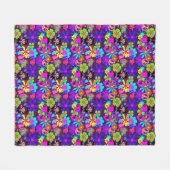 Hippie Flower Power Groovy van 60's Fleece Deken (Voorkant (Horizontaal))