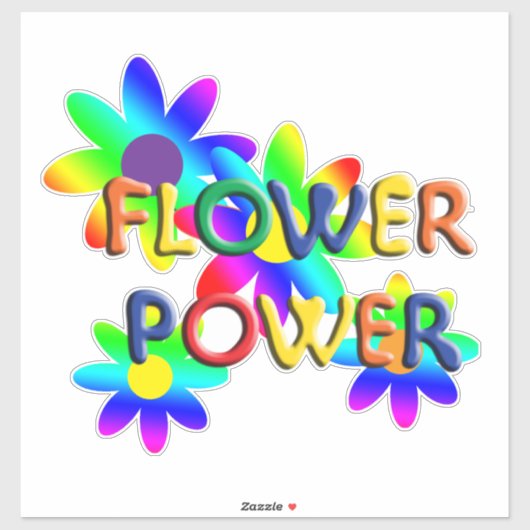Hippie Flower Power LG Sticker (Vel)