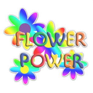 Hippie Flower Power LG Sticker