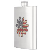 Hippie Flower Power Peace Sign Amerikaanse vlag Flacon (Links)