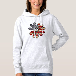 Hippie Flower Power Peace Sign Amerikaanse vlag Hoodie