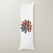 Hippie Flower Power Peace Sign Amerikaanse vlag Lichaamskussen (Voorkant Verticaal)