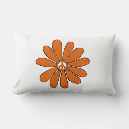 Hippie Flower Power Peace Sign in het Sinaasappel Kussen