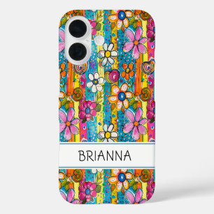 Hippie Flower Power Persoonlijk iPhone 16 Hoesje