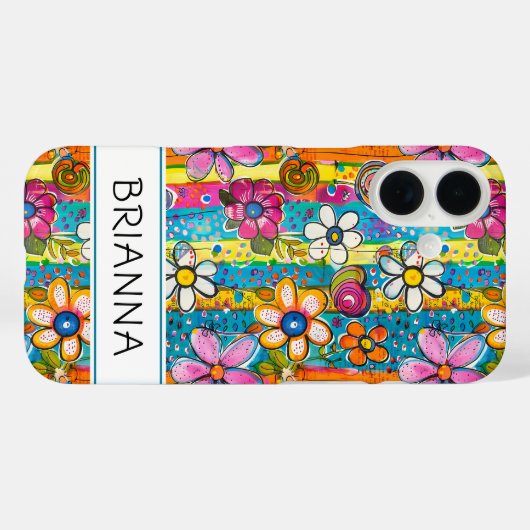 Hippie Flower Power Persoonlijk Case-Mate iPhone Case (Achterkant (horizontaal))