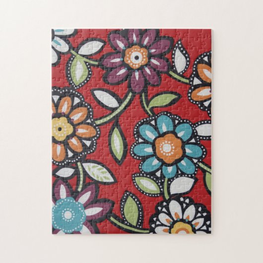 hippie flower power puzzel legpuzzel (Verticaal)