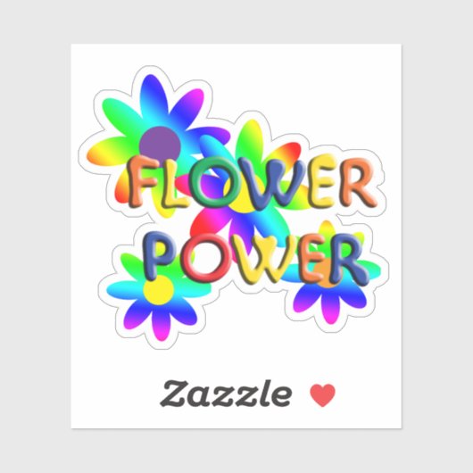 Hippie Flower Power Sticker (Vel)