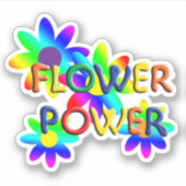 Hippie Flower Power Sticker (Voorkant)