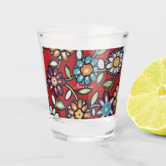 Hippie flower power Thunder_Cove Shot Glas (Voorkant)