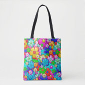 Hippie Flowers canvas tas (Voorkant)