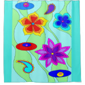 Hippie Flowers Douchegordijn (Voorkant)