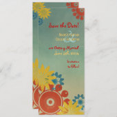 Hippie Flowers  sparen de Datum Save The Date (Voorkant / Achterkant)