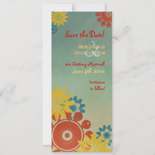 Hippie Flowers  sparen de Datum Save The Date