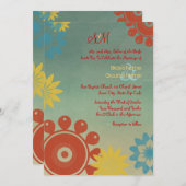 Hippie Flowers Vintage Weddenschap 5x7 Kaart (Voorkant / Achterkant)