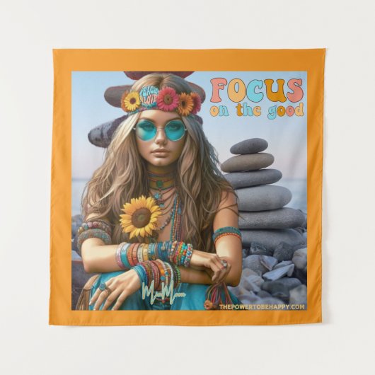 HIPPIE FOCUS OP HET GOEDE POSTER WANDKLEED (Voorkant)