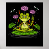 Hippie Frog Meditation Poster (Voorkant)