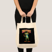 Hippie Frog Take it Easy Fun Colorful  Tote Bag (Voorkant (product))