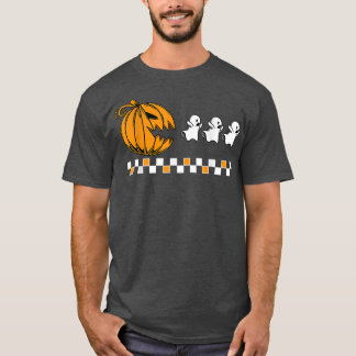 Hippie Funny Halloween Pumpkin Eating Ghost Mannen T-shirt