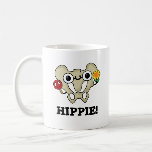 Hippie Funny Hip Bone Pun Koffiemok (Links)