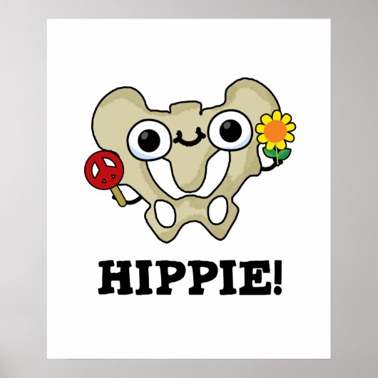 Hippie Funny Hip Bone Pun Poster (Voorkant)