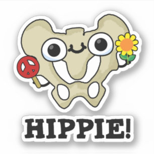 Hippie Funny Hip Bone Pun Sticker