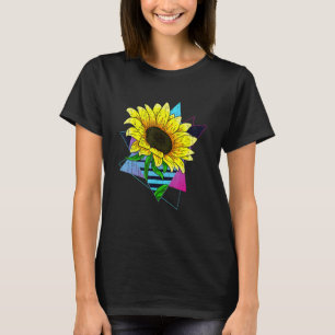 Hippie Geel Bloem 80s Vaporwave Esthetische Sunf T-shirt