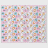 Hippie Ghost Pink Halloween Cadeaupapier (Vlak)