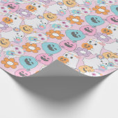 Hippie Ghost Pink Halloween Cadeaupapier (Hoek)