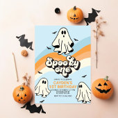 HIPPIE Ghost retro Halloween Spooky One blue Kaart