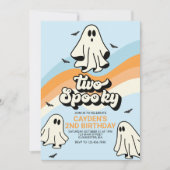 HIPPIE Ghost retro Halloween Spooky Vibes Blue Kaart (Voorkant)