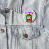 Hippie Girl Button (In situ)