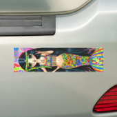 Hippie Girl Mermaid Bumpersticker (Op auto)