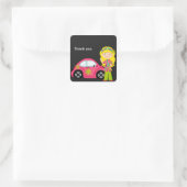 Hippie Girl met Ho Pink Buggy Sticker (Tas)