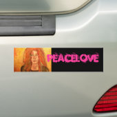 hippie girl PeaceLove Bumpersticker (Op auto)