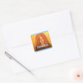 hippie girl PeaceLove Vierkante Sticker (Envelop)