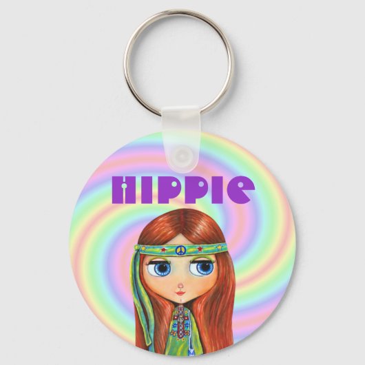 Hippie Girl Sleutelhanger (Voorkant)