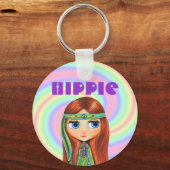 Hippie Girl Sleutelhanger (Voorkant)