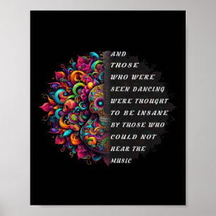 Hippie gitaar en degenen die werden gezien dansen poster