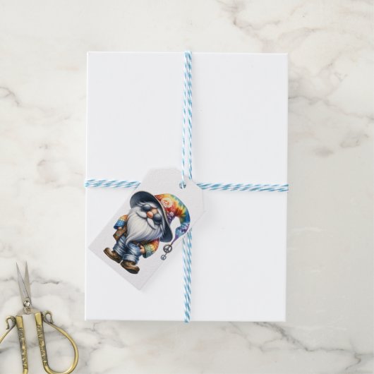 Hippie Gnome Cadeaulabel (Met Touw)