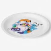 Hippie Gnome: Geniet van het leven Papieren Bordje (Gekanteld)