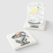 Hippie Gnome Stenen Onderzetter (Zijkant)